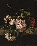 Willem van Aelst Group of flowers oil
